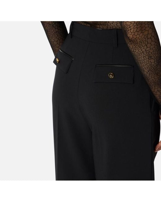 Elisabetta Franchi Black Lightweight Crêpe Trousers