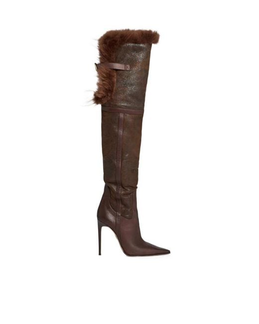 DSquared² Brown Over-The-Knee Boots