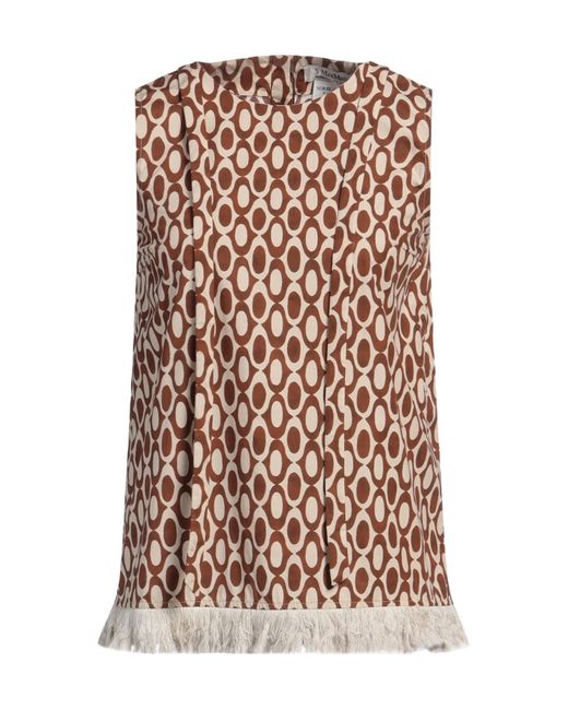 Max Mara Brown Two-Toned Sleeveless Top