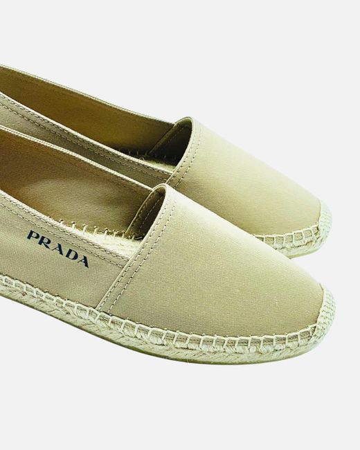 Prada White Logo Straw Shoes for men
