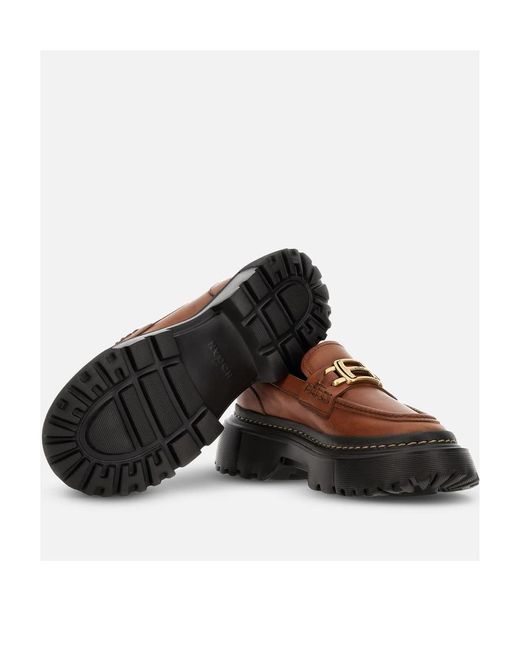Hogan Brown H619 Slip-On Loafers