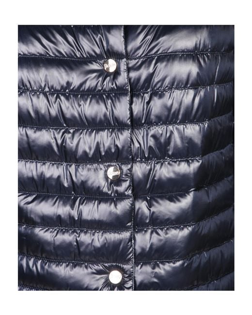 Herno Blue Reversible Button-Up Down Jacket