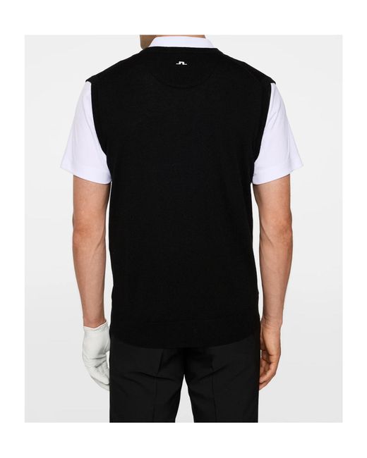 J.Lindeberg Black Liam Knitted Vest for men