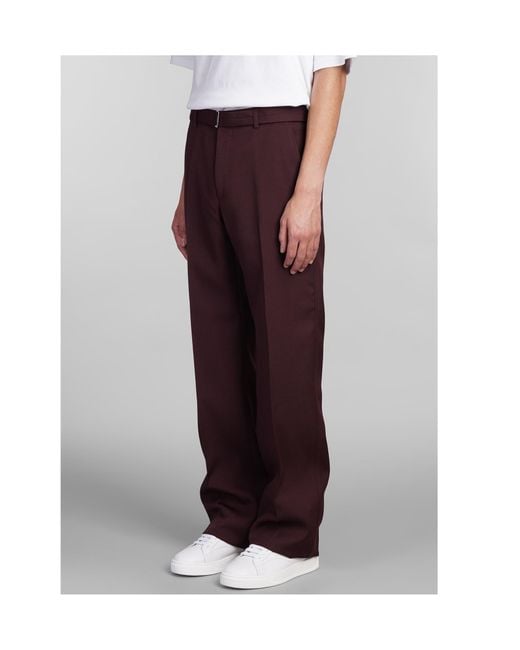 Lanvin Purple Belted Tailored Trousers for men