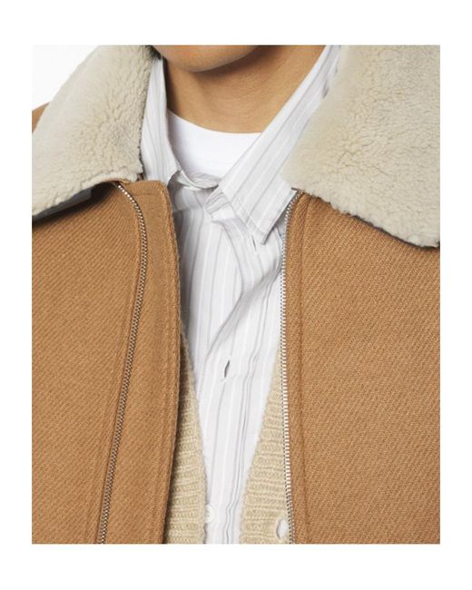 Maison Kitsuné Natural Shearling Collar Jacket for men