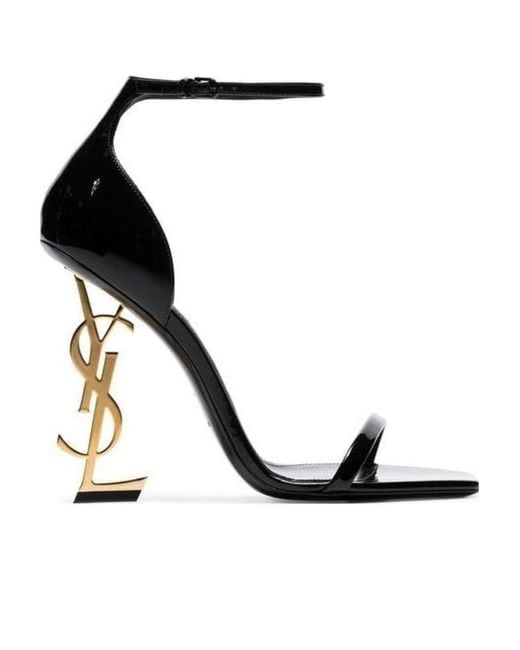 Saint Laurent Black Opyum Open Toe Sandals
