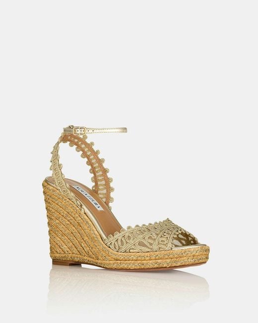 Aquazzura Metallic Rope Trim Wedges