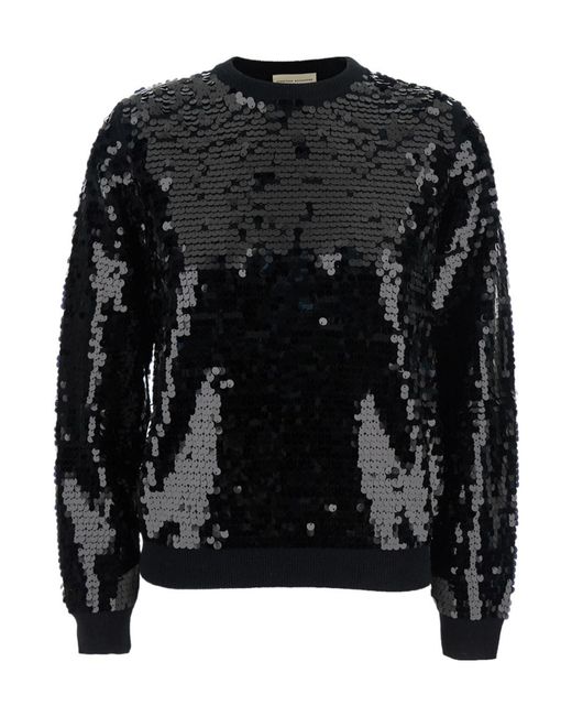 Semicouture Black Semi Couture Sequin Appliqué Sweater
