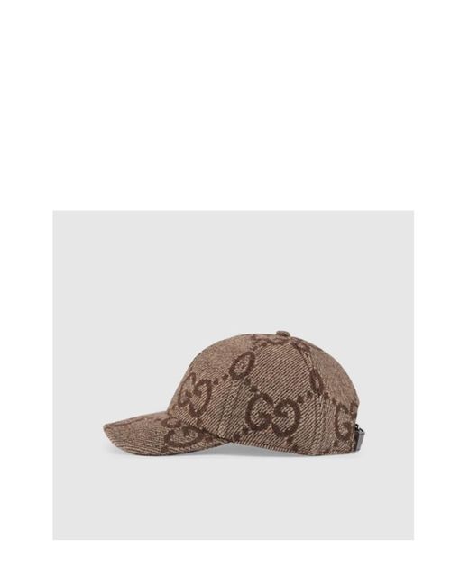 Gucci Brown Jumbo Gg Wool Baseball Cap for men