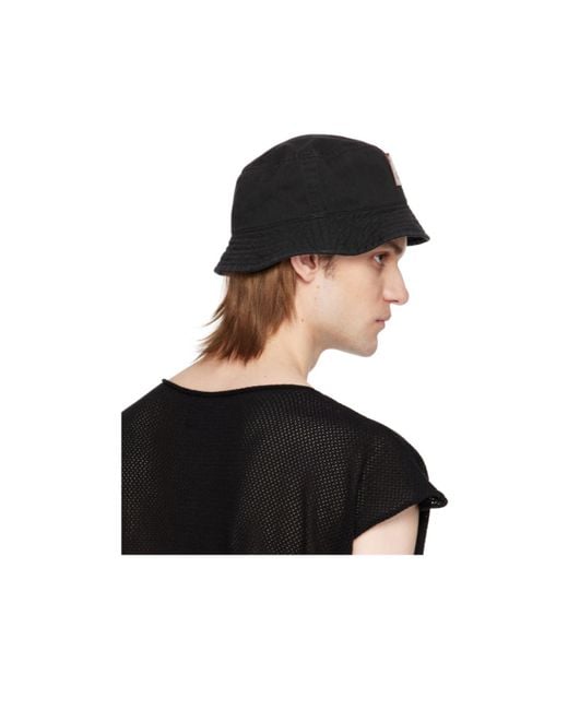 Vivienne Westwood Black Orb-Patch Flat Crown Bucket Hat for men