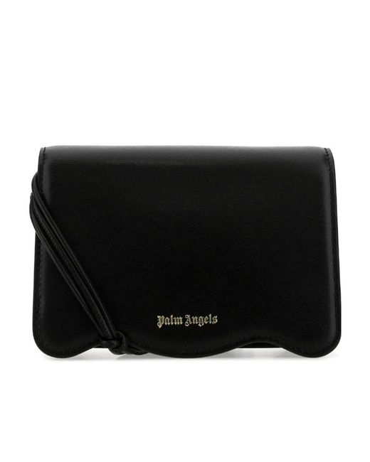 Palm Angels Black Logo Plaque Mini Crossbody Bag