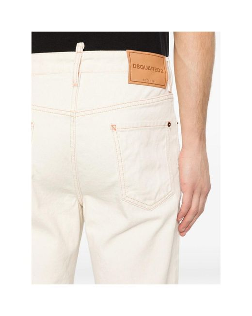 DSquared² White Distressed Slim Jeans for men