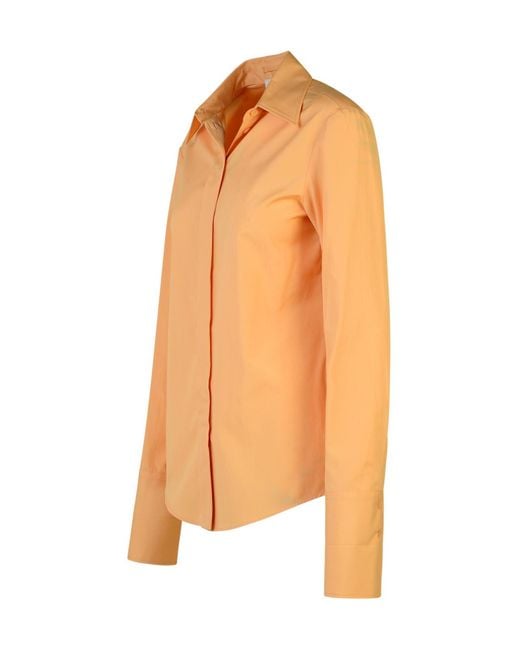 Sportmax Orange Buttoned Long-Sleeved Shirt