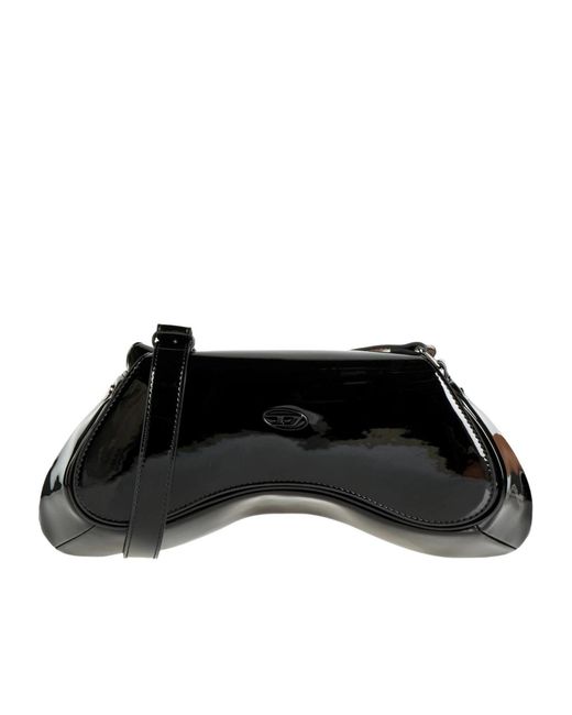 DIESEL Black Large Glossy Shoulder Bag