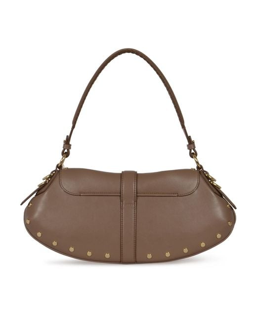 Ganni Brown B-Kat Studded Small Shoulder Bag