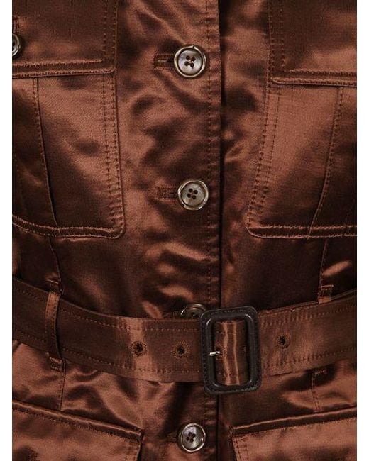 Tom Ford Brown Lustrous Duchesse Safari Jacket