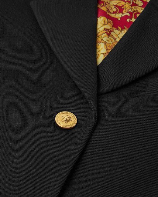 Versace Black Button Cotton Jacket