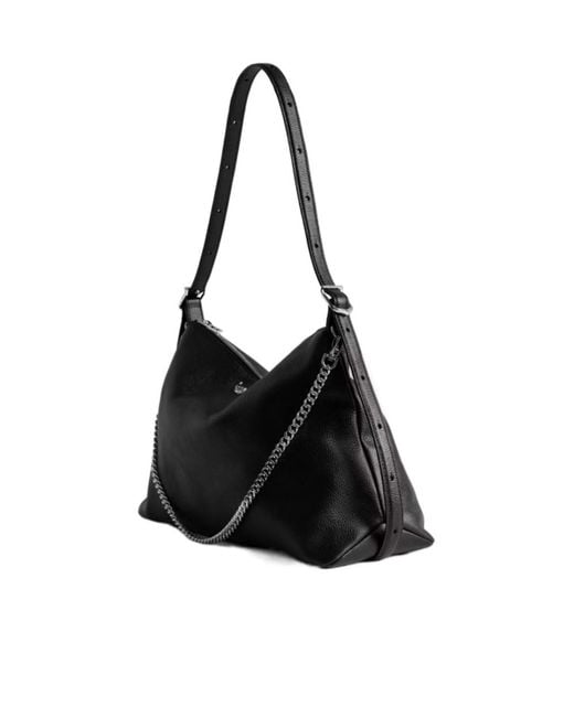 Zadig & Voltaire Black Jim Wings Chain Shoulder Bag