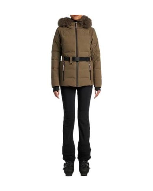 Yves Salomon Green Belted Down Jacket