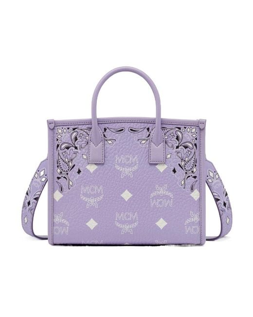 MCM Purple Top Handle Shoulder Bag