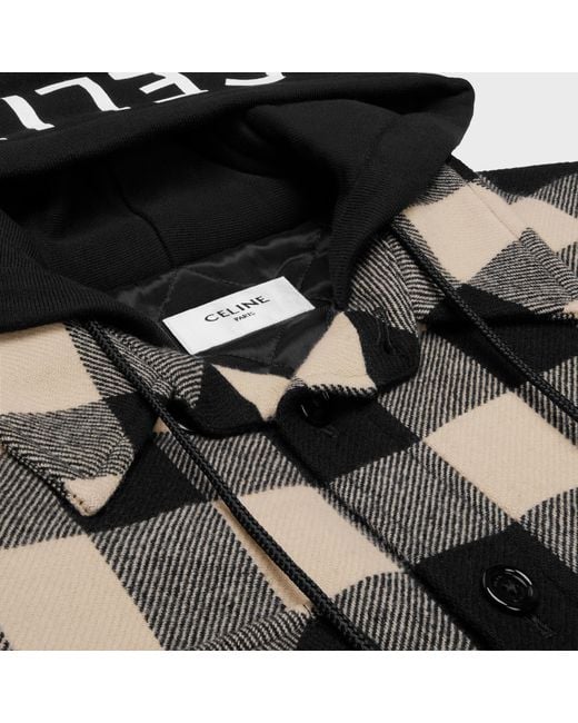 Céline Black Hooded Overshirt for men