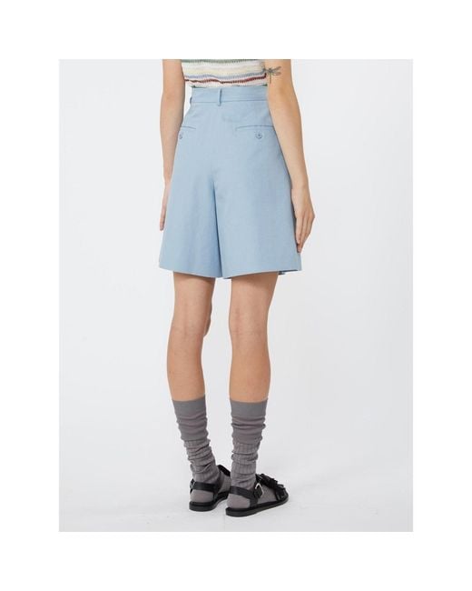 Weekend by Maxmara Blue Wkdecuba High-Waist Shorts