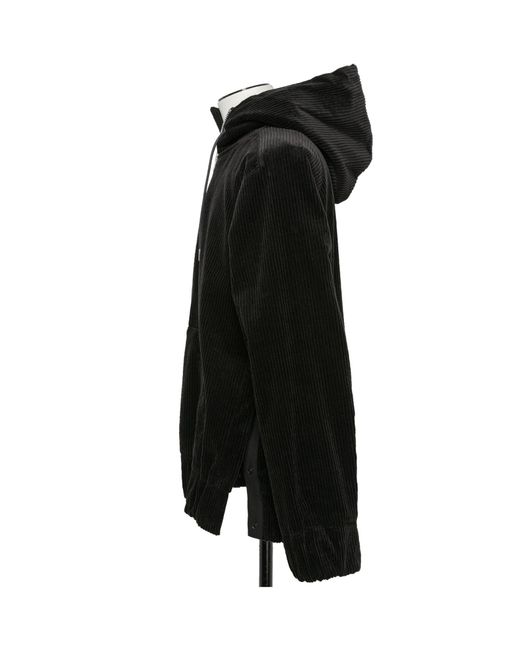 Sacai Black Zip-Up Corduroy Jacket for men