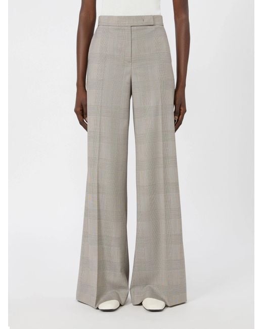 Max Mara Gray Glen Plaid Wool Trousers