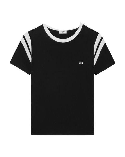 Céline Black Triomphe Regular T-Shirt for men