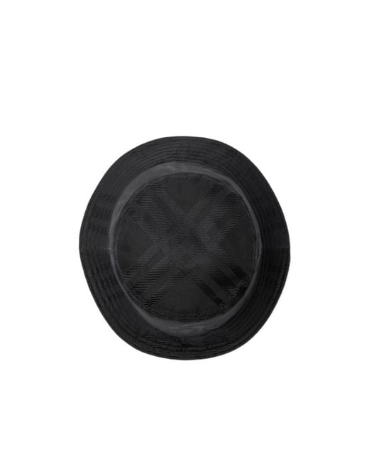 Burberry Black Checked Slip-On Bucket Hat for men