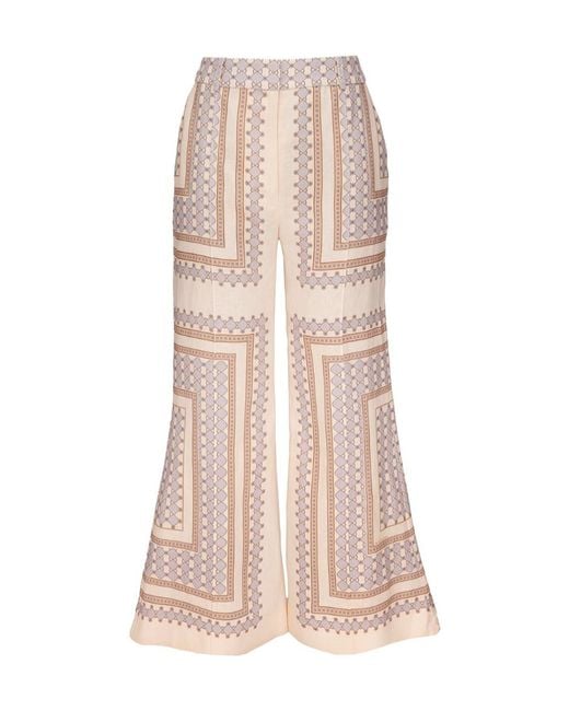 Zimmermann Pink Patterned Collection Trousers