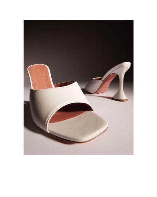 AMINA MUADDI White Square-Toe High-Heeled Sandals