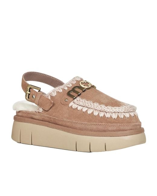 Mou Pink Crochet Platform Sandals