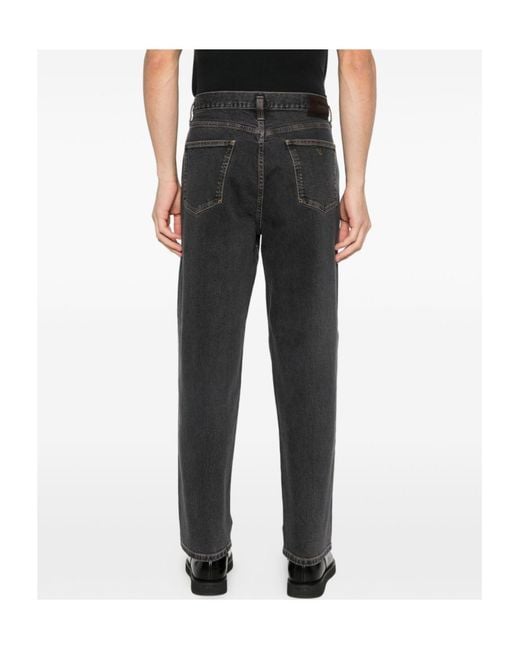 Emporio Armani Black Faded Denim Trousers for men