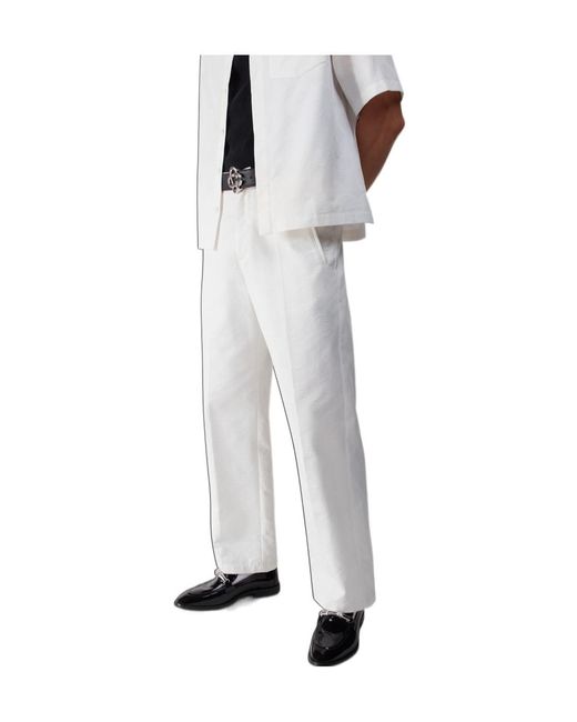 Casablanca White Floral-Pattern Trousers for men