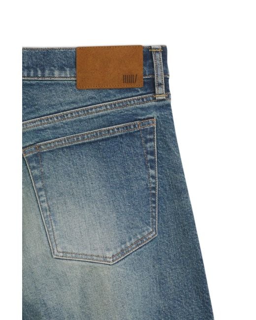 Boss Blue X David Beckham Light-Wash Straight-Leg Jeans for men