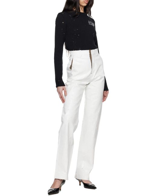 MM6 by Maison Martin Margiela Black Numbers-Motif Sweater