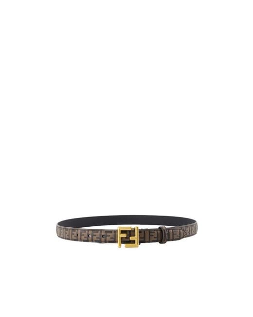 Fendi White Logo Detailed Buckled Belt
