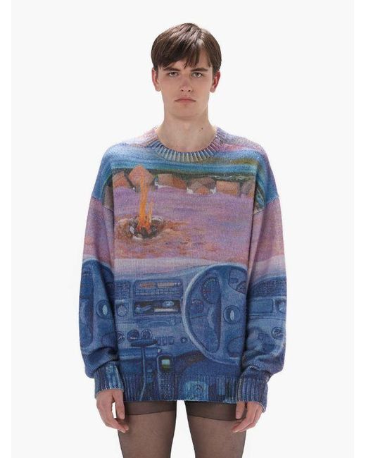 J.W. Anderson Blue Printed Jumper for men