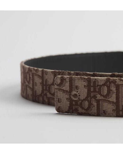 Dior White Reversible Belt Strap for men