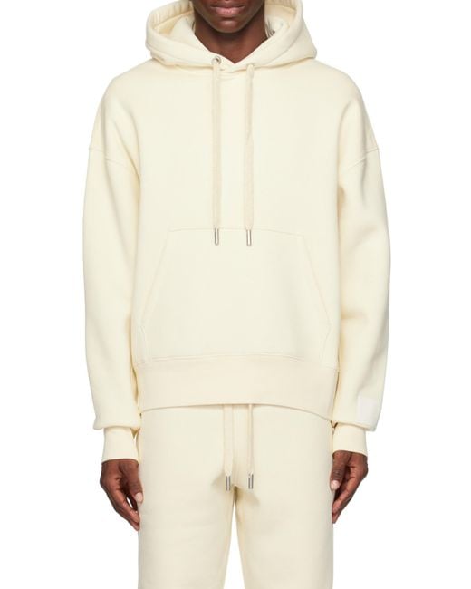 AMI Natural Long-Sleeved Drawstring Hoodie for men