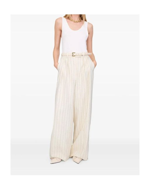 Anine Bing White Lou Trouser