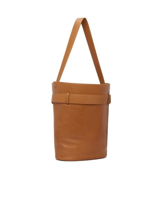 OSOI Brown Bucket Brocl Shoulder Bag