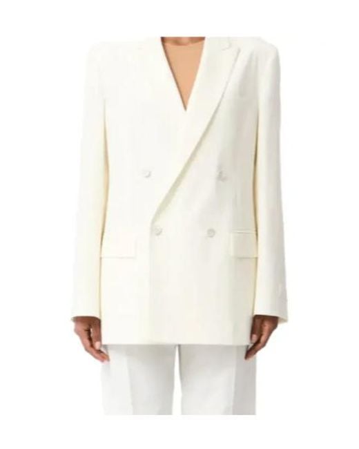 MM6 by Maison Margiela White Double Breasted Blazer