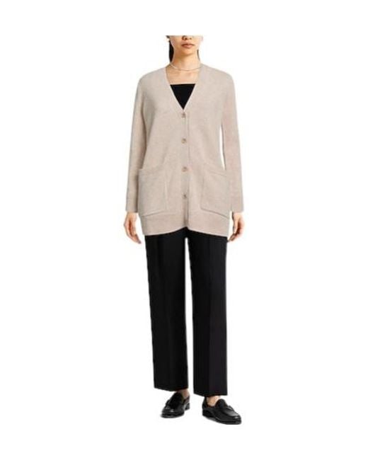 Max Mara Natural Solid Wool Cardigan