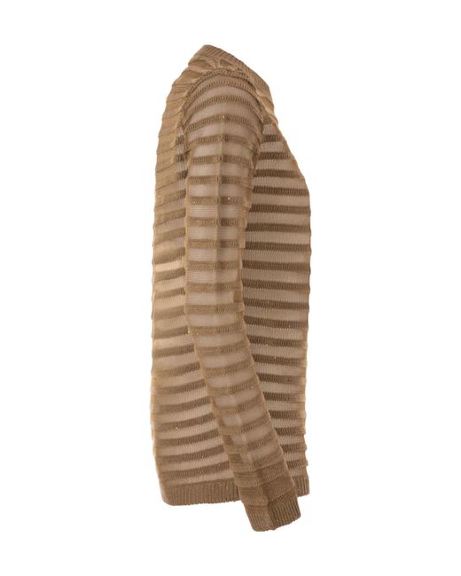 Fabiana Filippi Brown Boat Neck Jumper