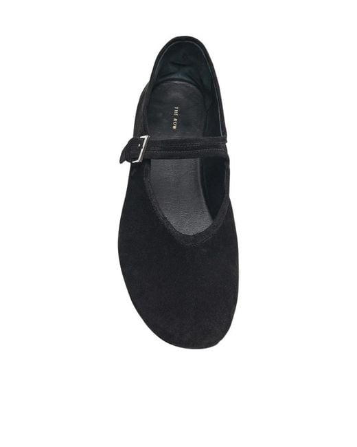 The Row Black Boheme Mj Suede Ballerina Shoes