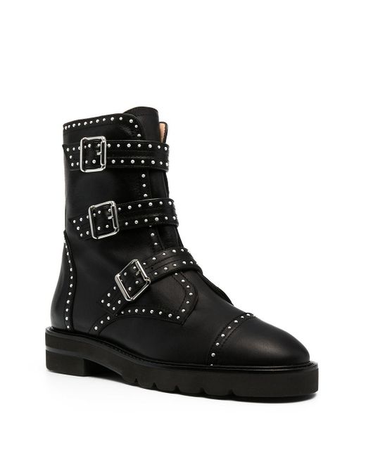 Stuart Weitzman Black Rivet Detail Short Boots
