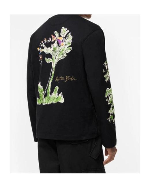 Burberry Black Long-Sleeve Brave Little Tree Cotton T-Shirt for men