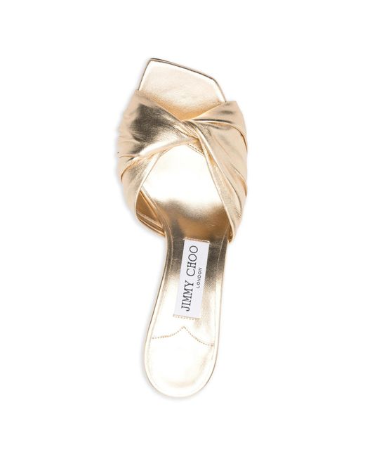 Jimmy Choo Natural Twisted High-Heeled Sandals